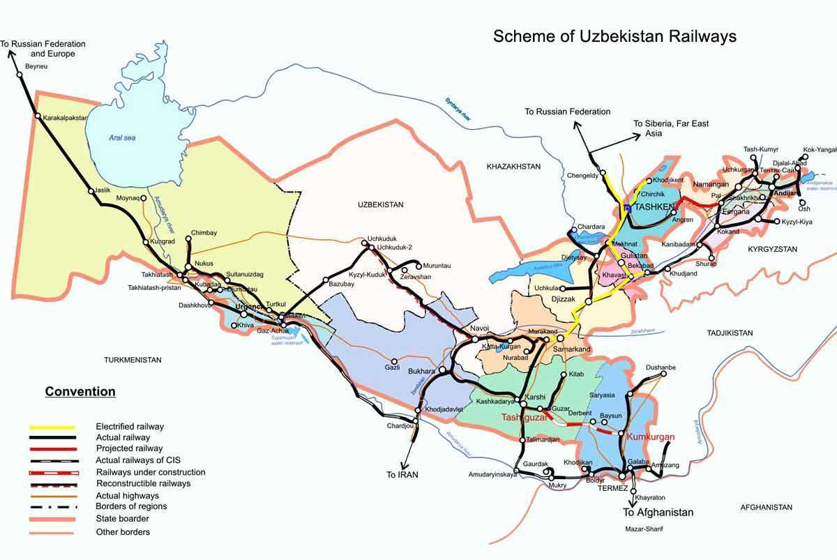 Kazakstan tåg karta