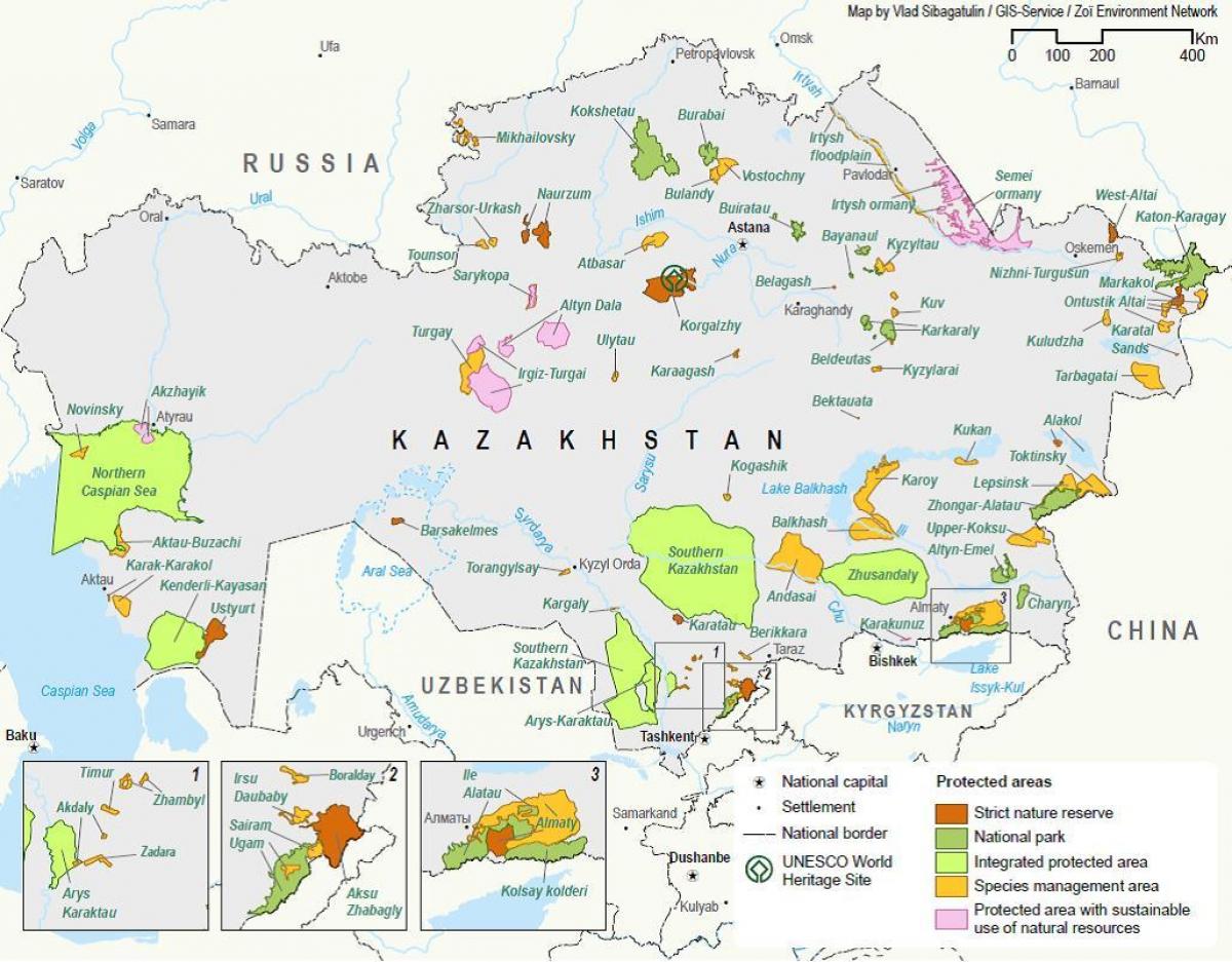 karta över Kazakstan naturresurser