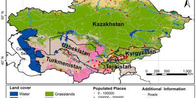 Karta över Kazakstan klimat