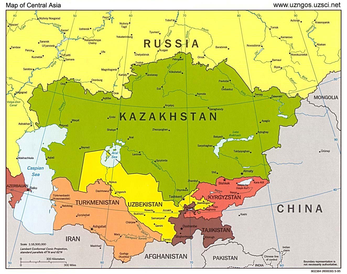 Kazakstan karta asien - Karta över Kazakstan karta asien (Central Asia