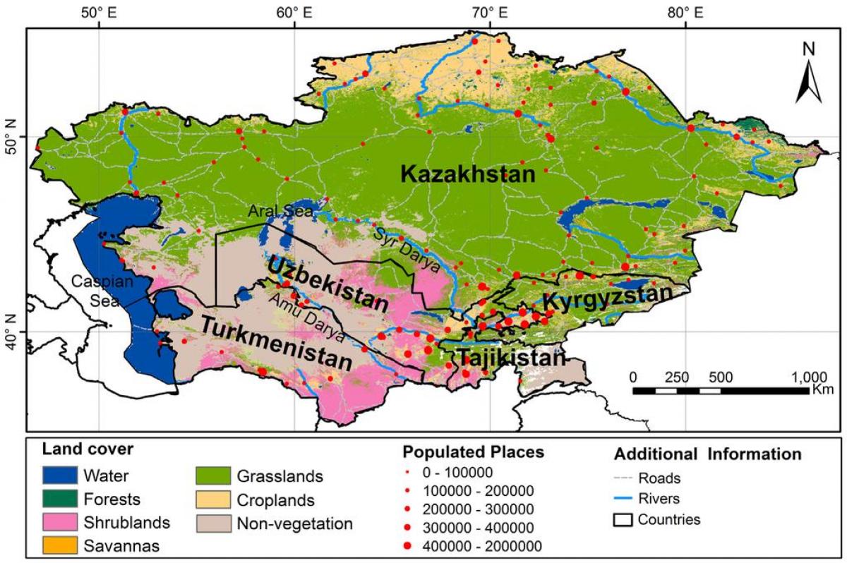 karta över Kazakstan klimat