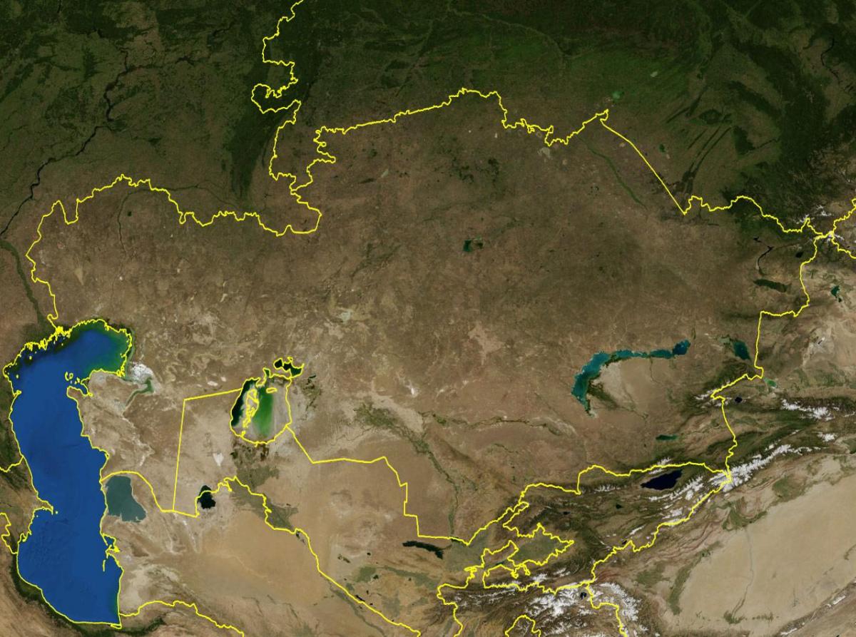 karta över Kazakstan topografiska