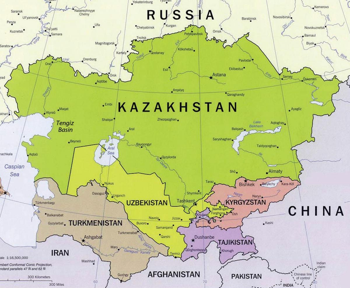 karta över tengiz Kazakstan