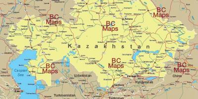 Kazakstan städer karta