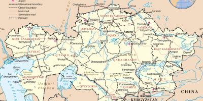 Karta över Kazakstan politiska