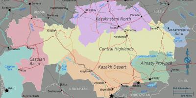 Karta över Kazakstan regioner