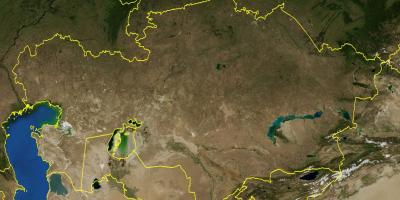 Karta över Kazakstan topografiska